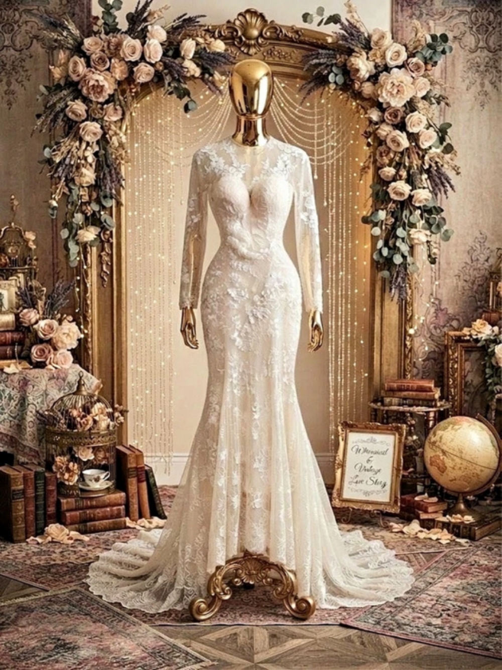 Kenneth Winston Lace Wedding Gown in White Like New
